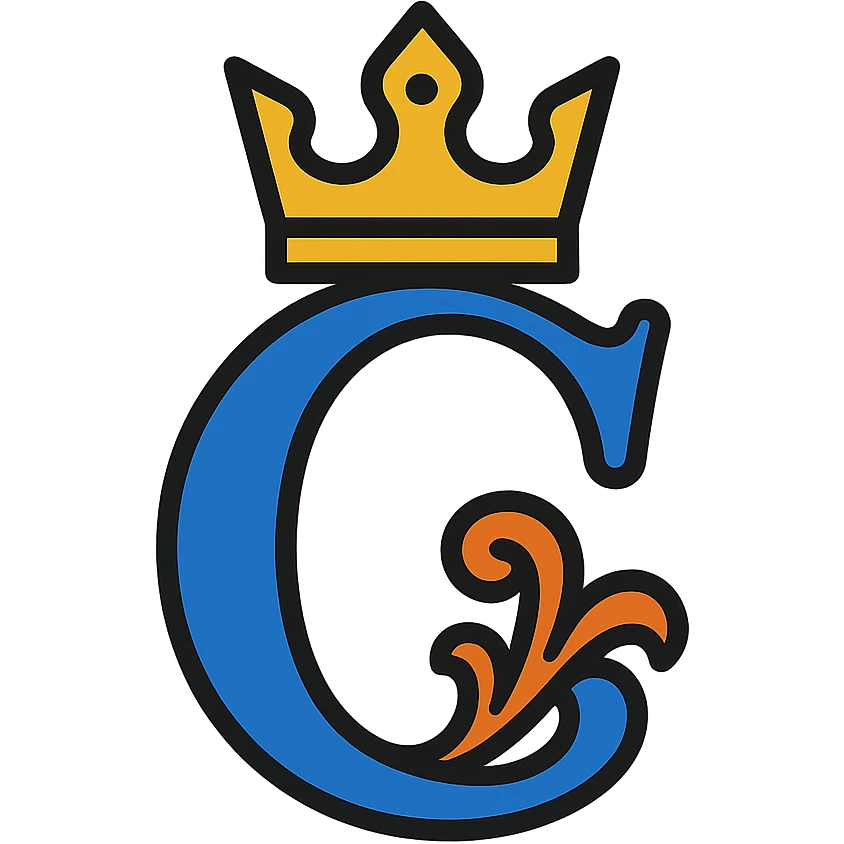 classic and ornate letter and crown combined, emblem emoji