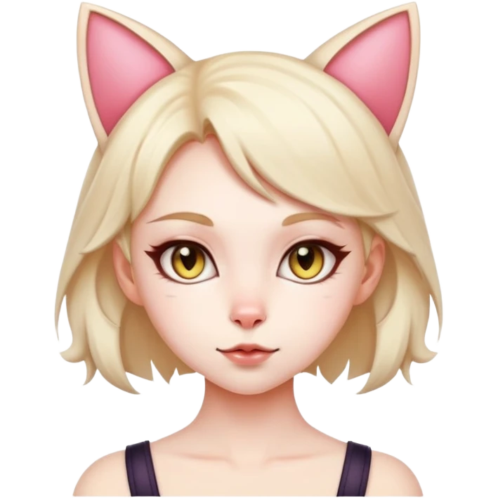 beautiful cat girl with cat ears emoji