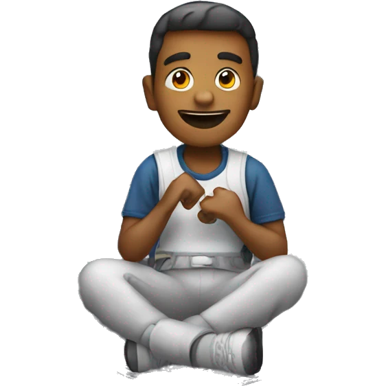 A guy sitting on the moon emoji
