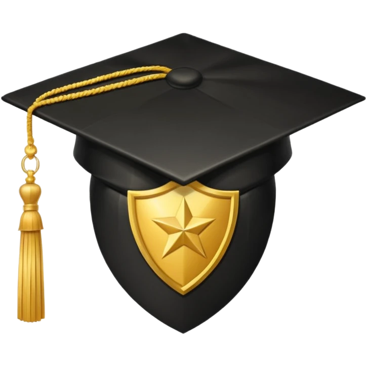 Graduation Cap + Shield emoji