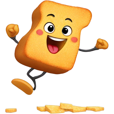 Chicken nugget dancin while eating cheese emoji