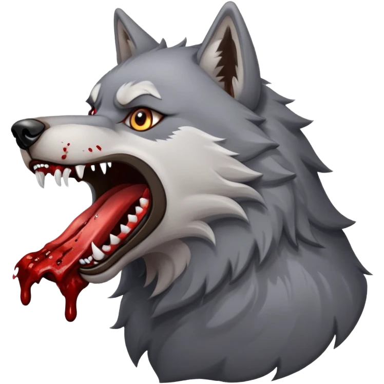 Alpha wolf eating dog emoji