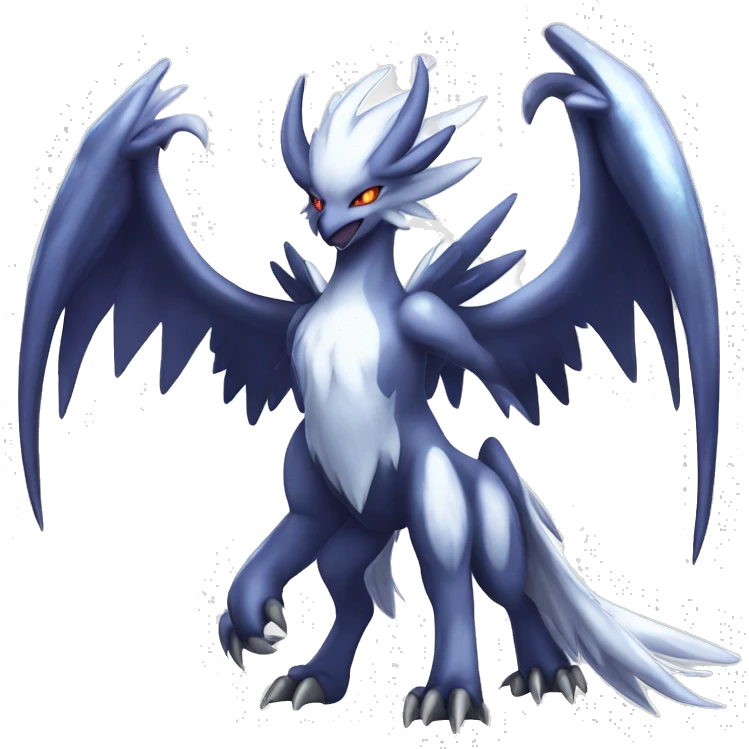  cool edgy colorful angelic demonic ethereal Absol-Dialga-Fakemon full body emoji