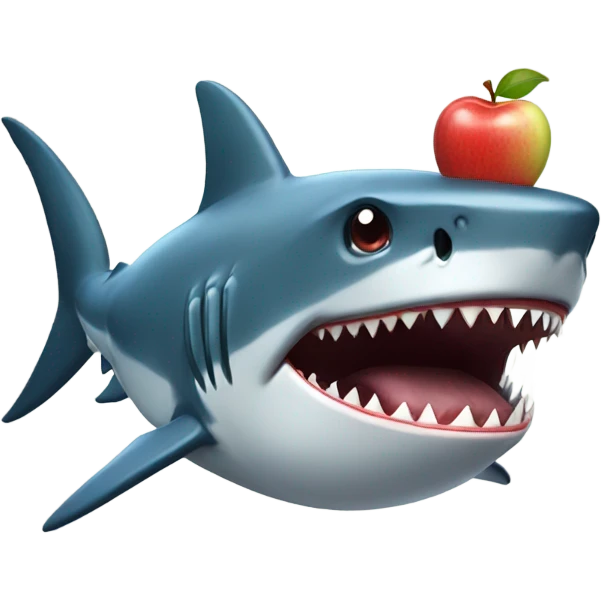 shark eating apple emoji