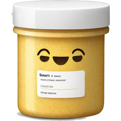 body scrub pot with label emoji