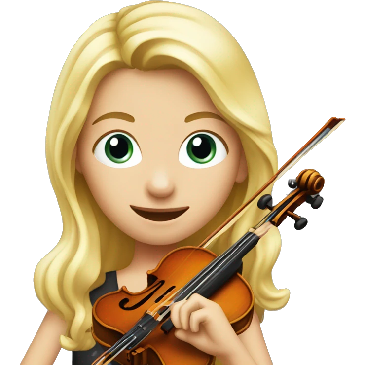 blond girl playing a violin emoji