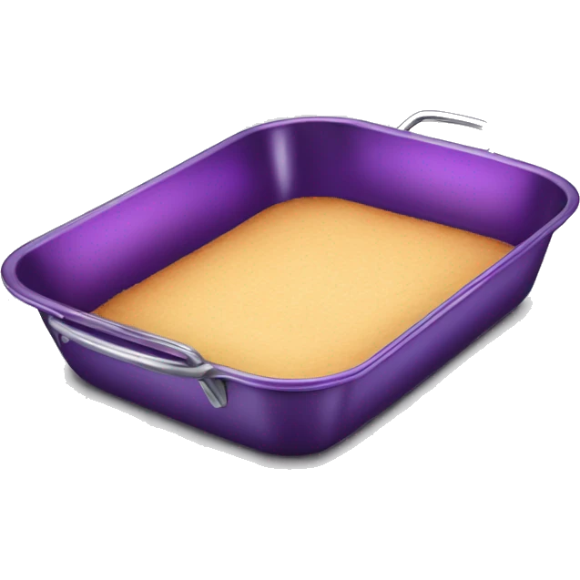 Realistic metallic purple baking pan with handles. emoji