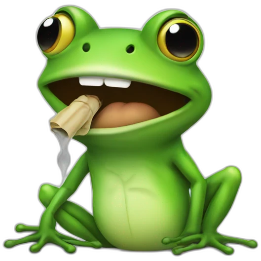 Frog smoke emoji