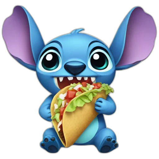 stitch eating taco emoji