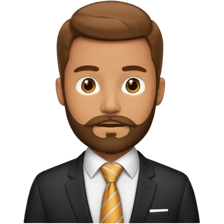 man wearing a tie with a beard emoji