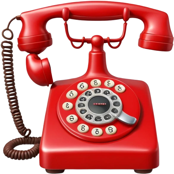 Old Red phone with « choco brauwn » wrote on it  emoji