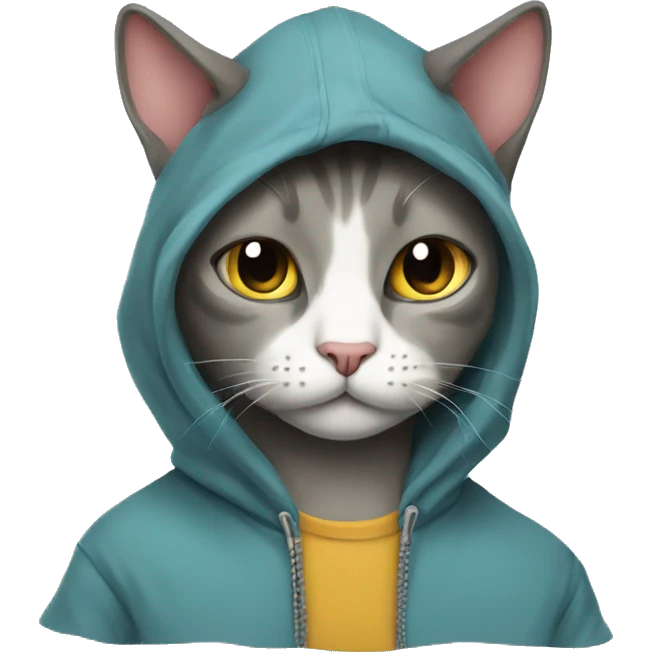 Cat wearing a hoodie emoji