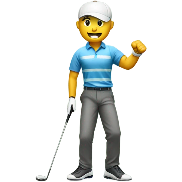 Golfer fist pumping after making a putt.  emoji