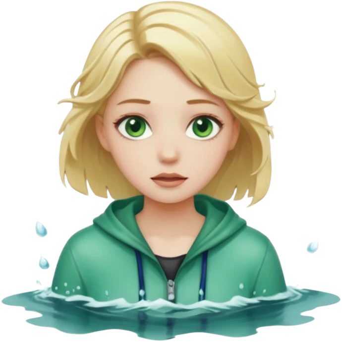 sad cs major who is a pretty girl with blond hair and green eyes drowning on ship emoji