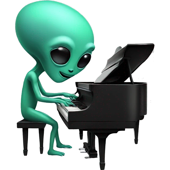 Alien playing piano  emoji