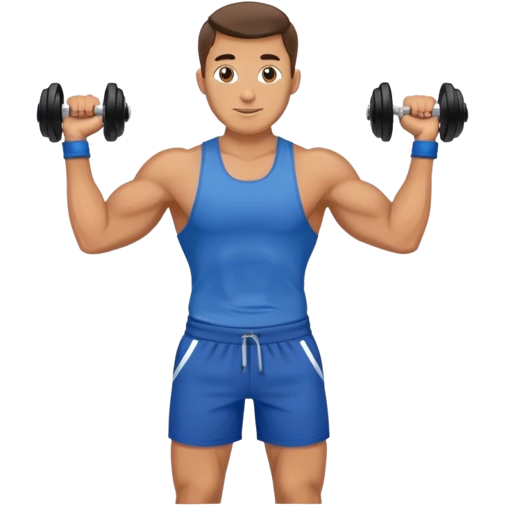 fit man with blue shorts holding kettlebell emoji