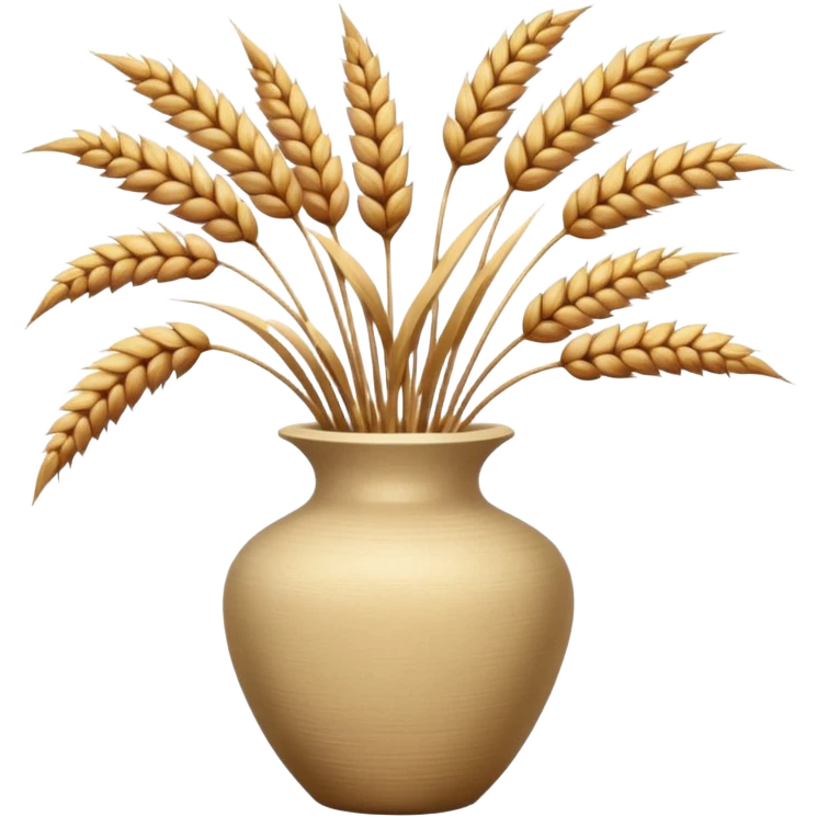 Dried grass and wheat in a beige vase emoji