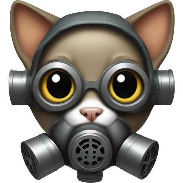 Kitty with Gas Mask emoji