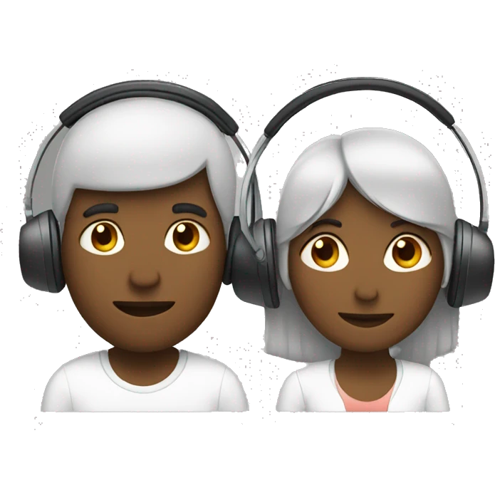 2 people with headphones  emoji