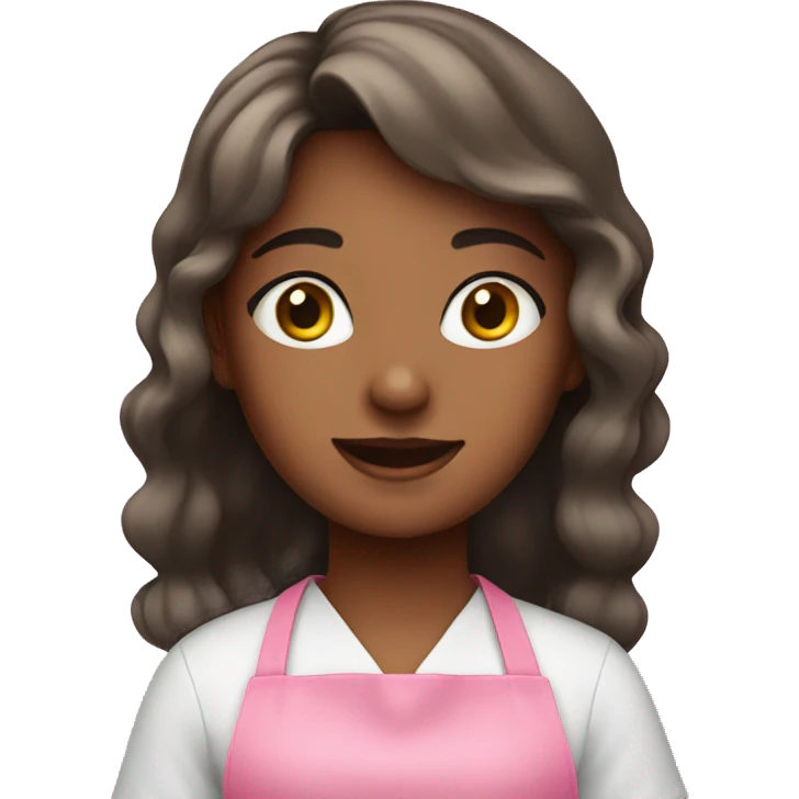 Girl in pink apron emoji