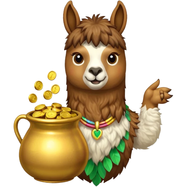 llama pot of gold emoji