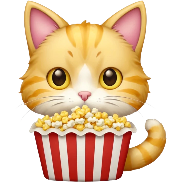 kitty eat pop corn emoji