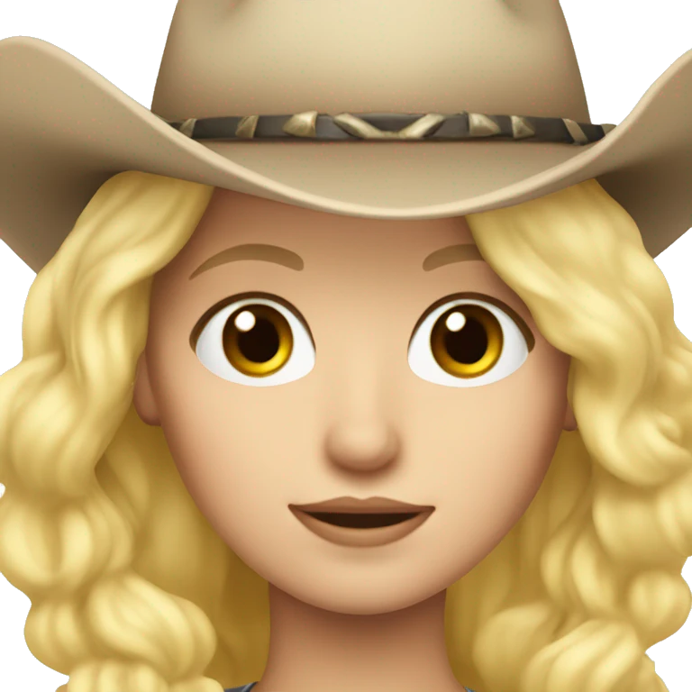 White girl with blonde hair and cowgirl hat  emoji