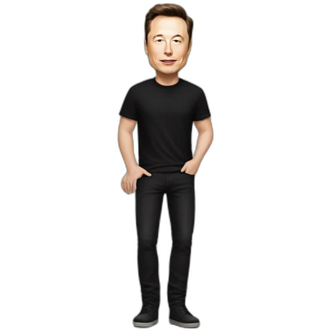 Elon musk in black tee and black jeans emoji