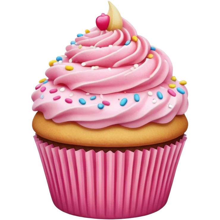 Cupcake with pink icing emoji