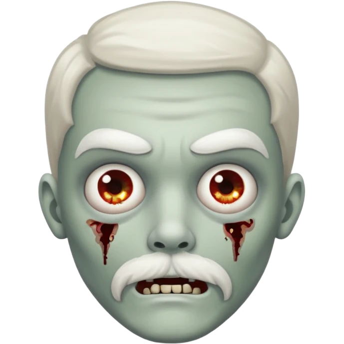 young zombie with white mustache emoji