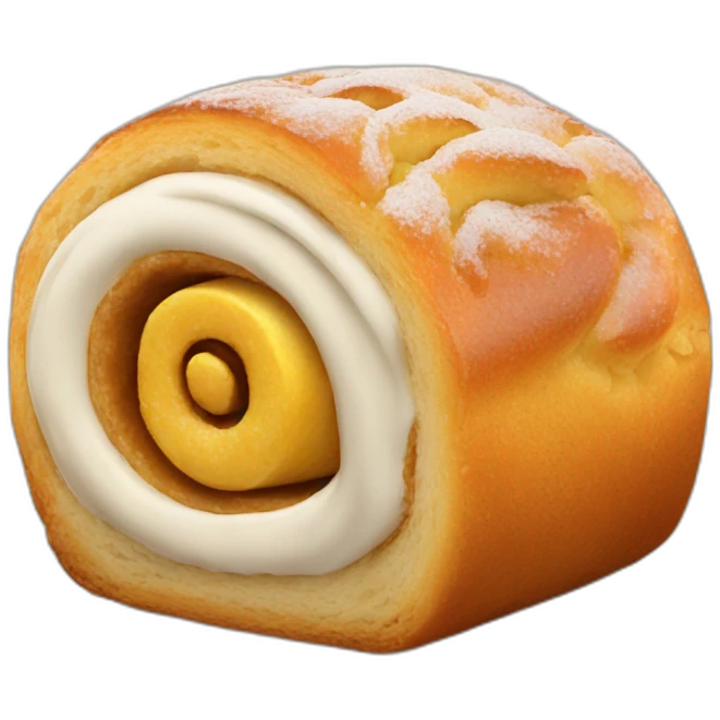 one happy sweet roll emoji