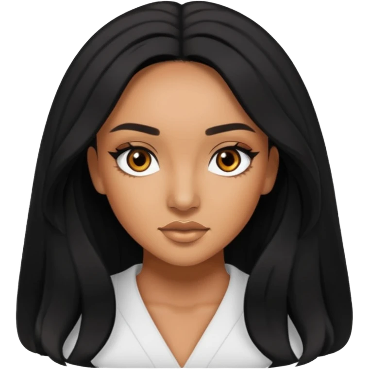 Leigh-Anne Pinnock brown eyes, black long hair emoji