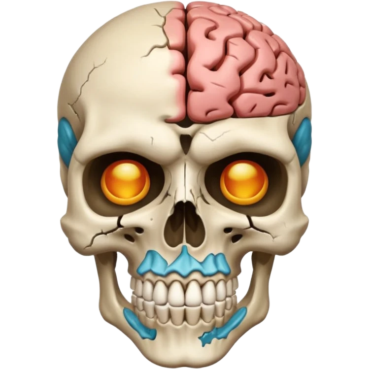 Skull face brain emoji