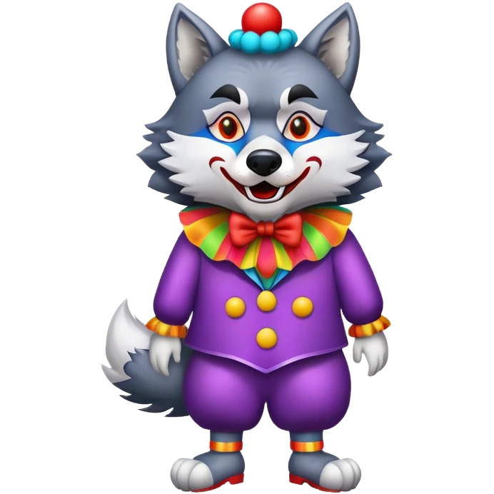 Wolf with clown costume  emoji