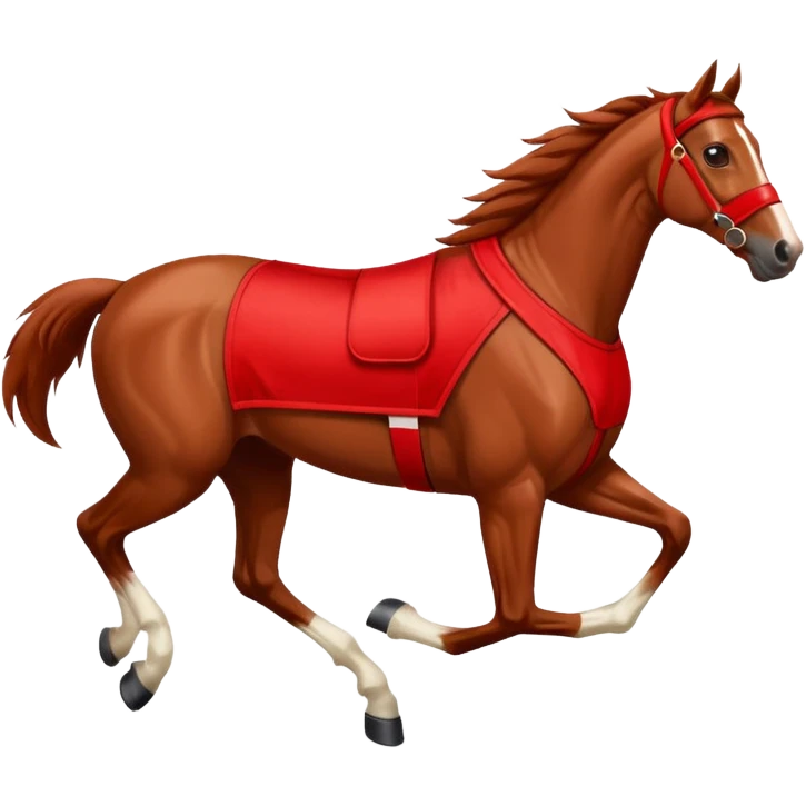 Horse in red racing suit  emoji