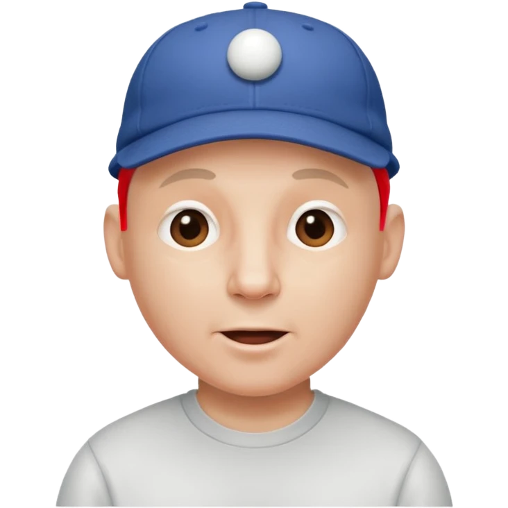 Bald man humming with a ball cap on emoji