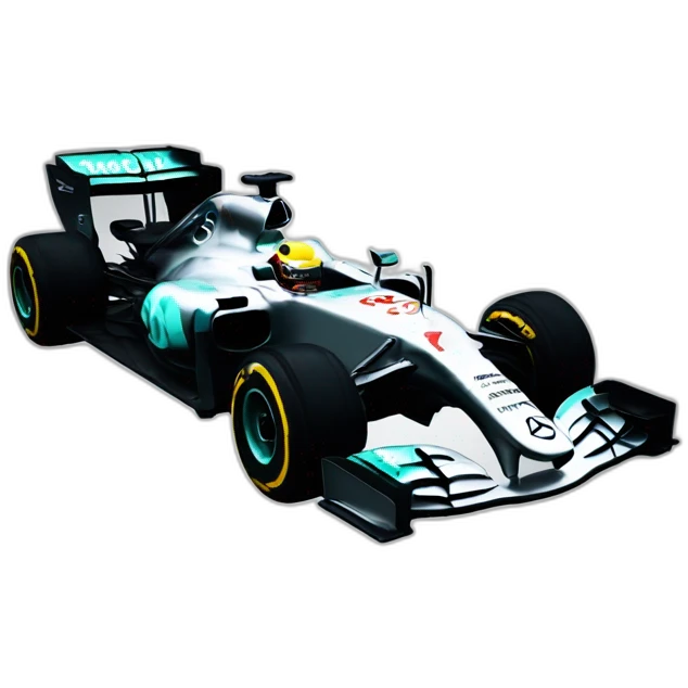 Formula one car Mercedes emoji