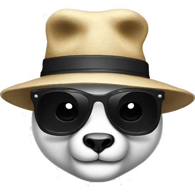 Panda with hat and sunglasses emoji