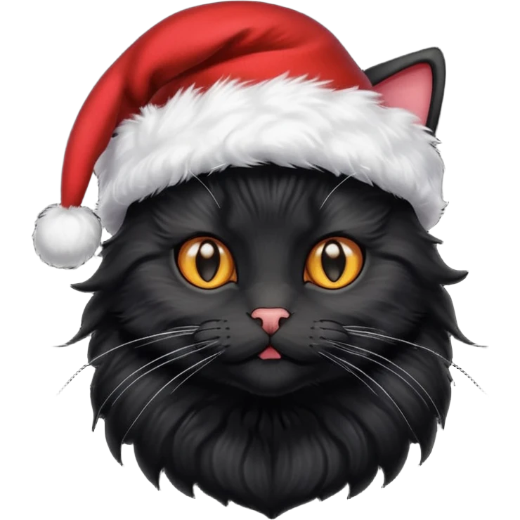 black cat with christmas hat emoji