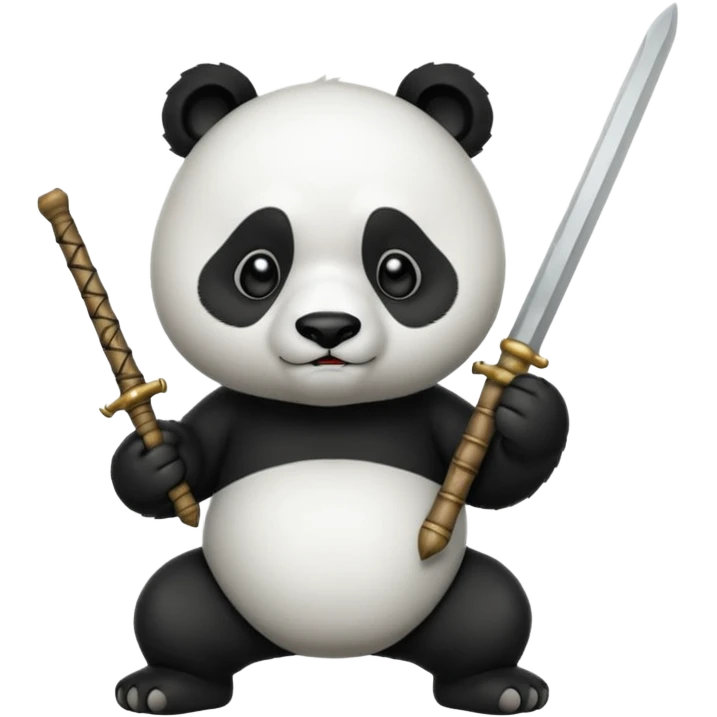 Angry panda with sword emoji