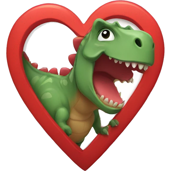 Red heart dino emoji