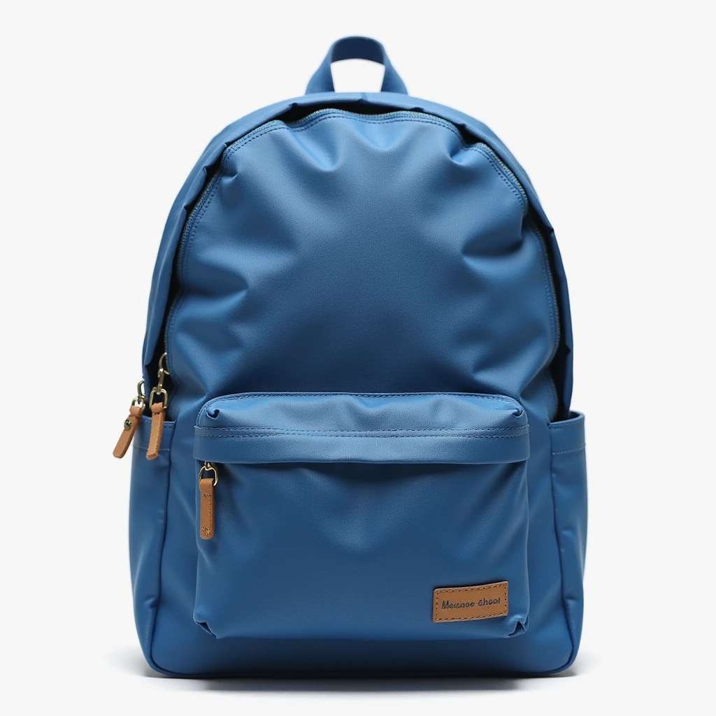 realistic classic school backpack, photorealistic style, blue color emoji