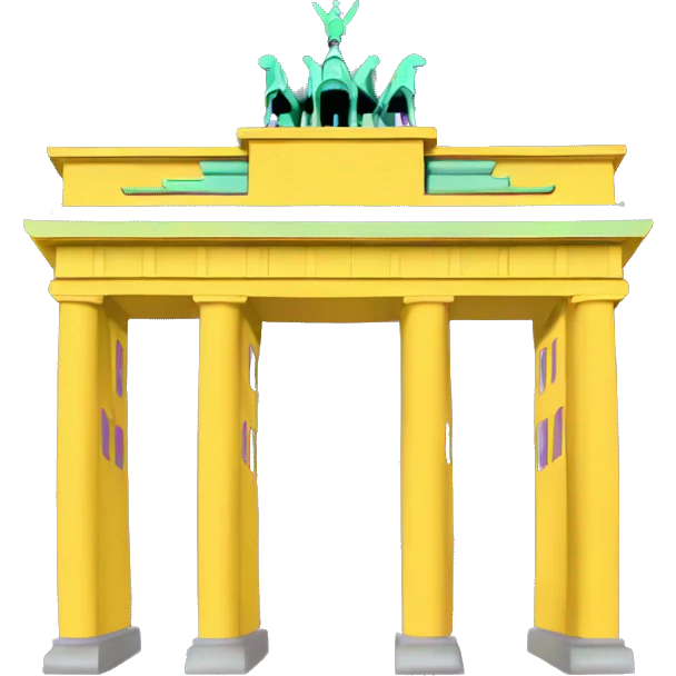Purple and yellow brandenburg gate emoji