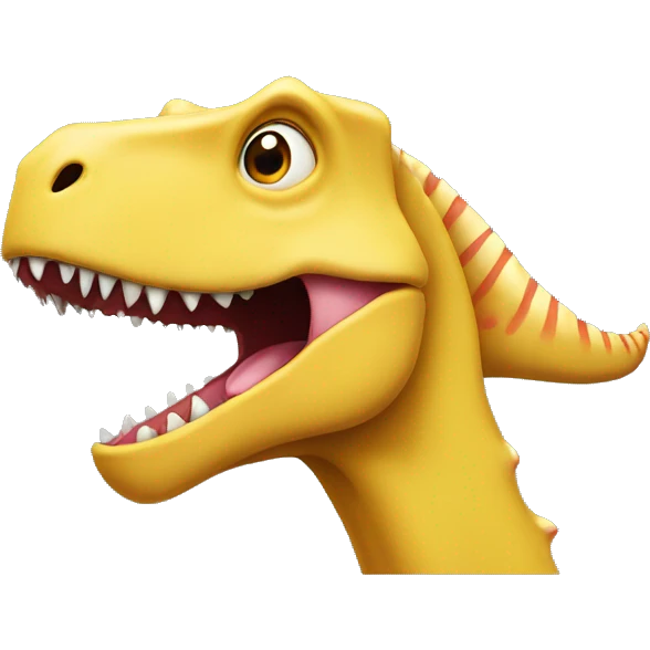 yello dinosaur with no nose emoji