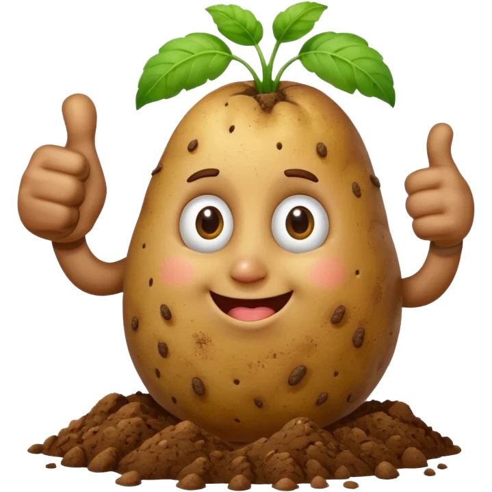 Make A potato doing thumbs up emoji