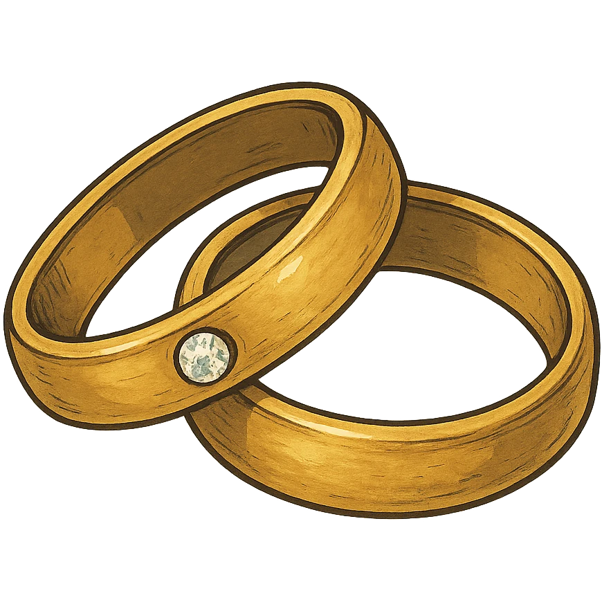 ghibli style wedding rings emoji