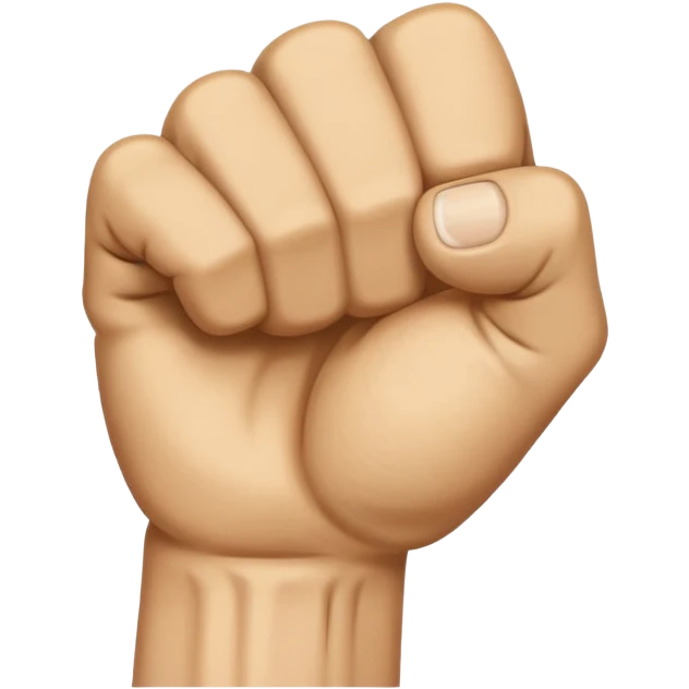 hand in a fist, neutral skin tone emoji
