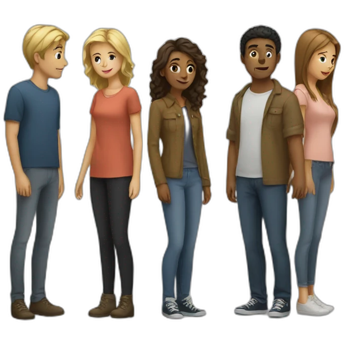 Friends standing in circle emoji