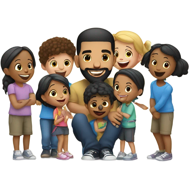 Drake with kids emoji
