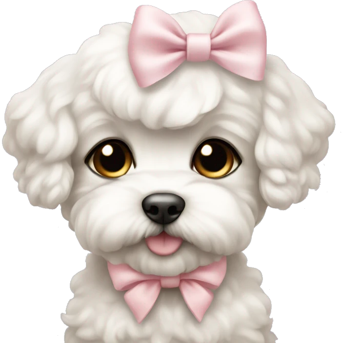 schichon puppy with pale pink bow emoji